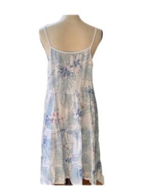 Valentina Naldi white Floral Blue straps tiered casual summer midi dress